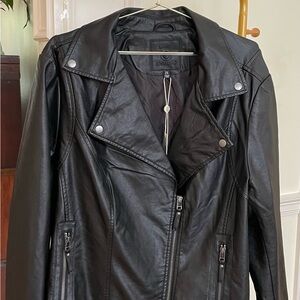 NWT Max Studio Faux Leather Moto Jacket Size 2X